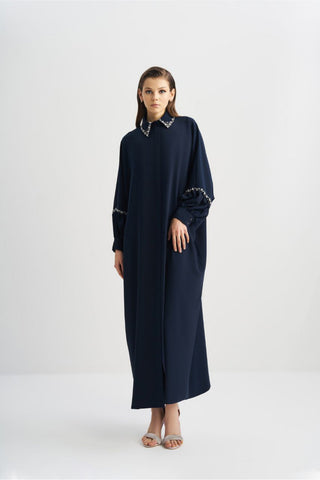 Turquoise Abaya with Sequins - Glamourous Grace