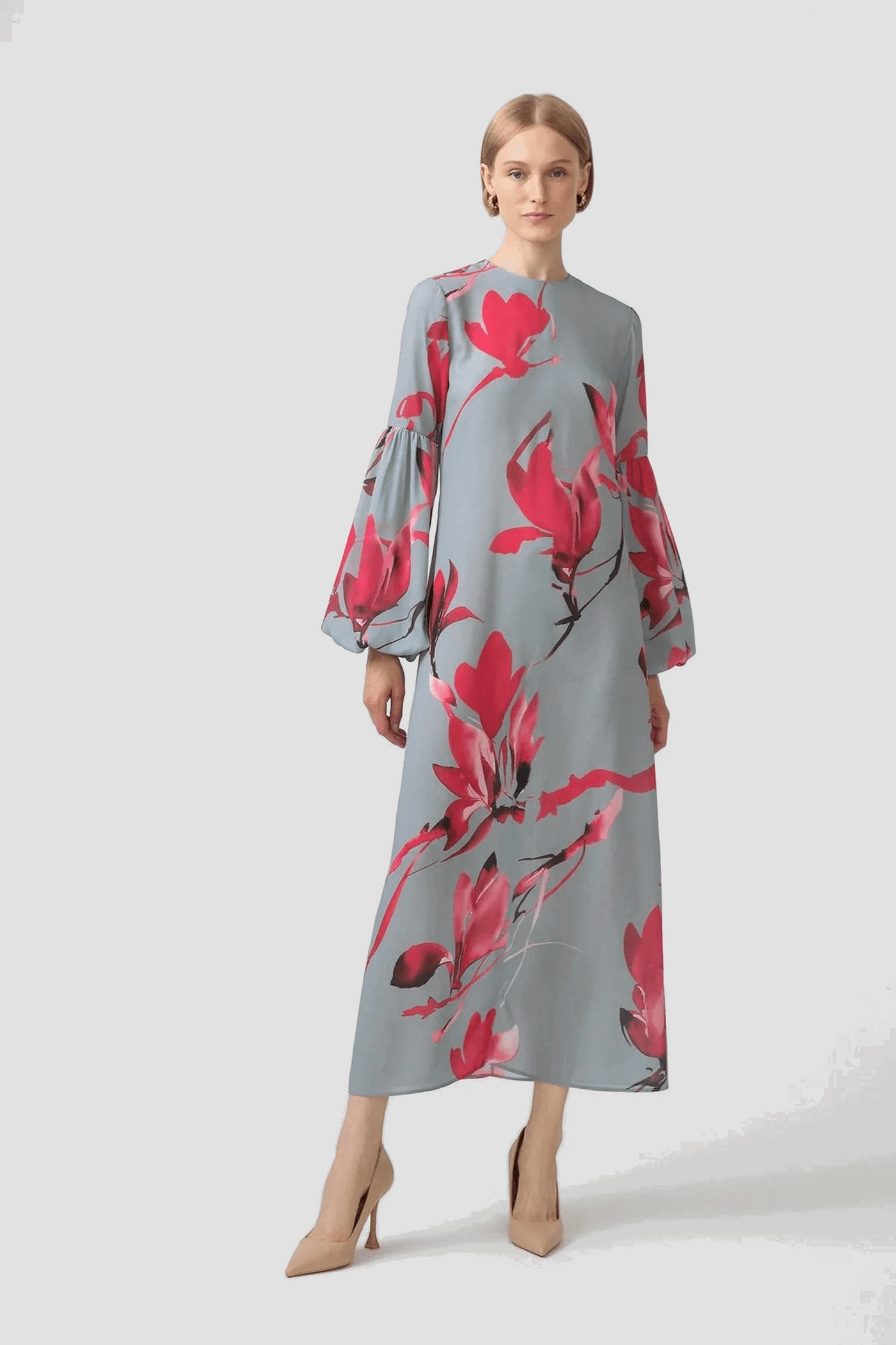 Balloon long sleeve Zara dress With Flowers - Glamourous Grace