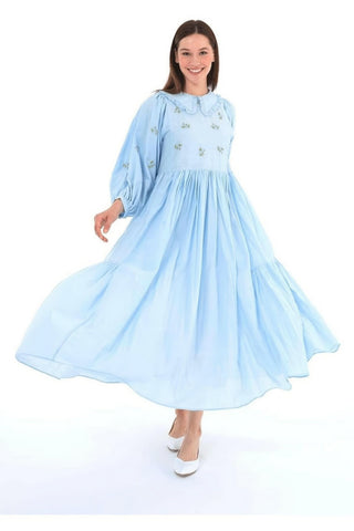 BY Baano Alice Bohemian summer dress for women, lightweight 100% cotton dress with boho style and flowy design.