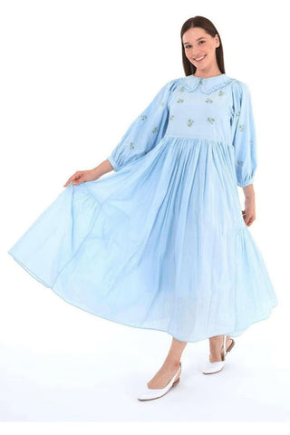 BY Baano Alice Bohemian summer dress for women, 100% cotton, lightweight and flowy with boho-inspired design and relaxed fit.
