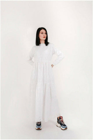 White Cotton Sienna Midi Dress - Glamourous Grace