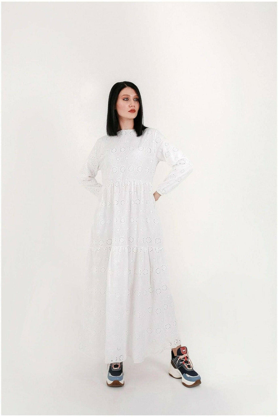 White Cotton Sienna Midi Dress - Glamourous Grace