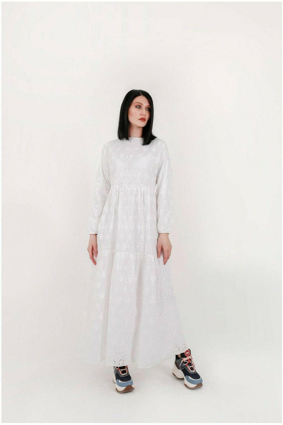 White Cotton Sienna Midi Dress - Glamourous Grace