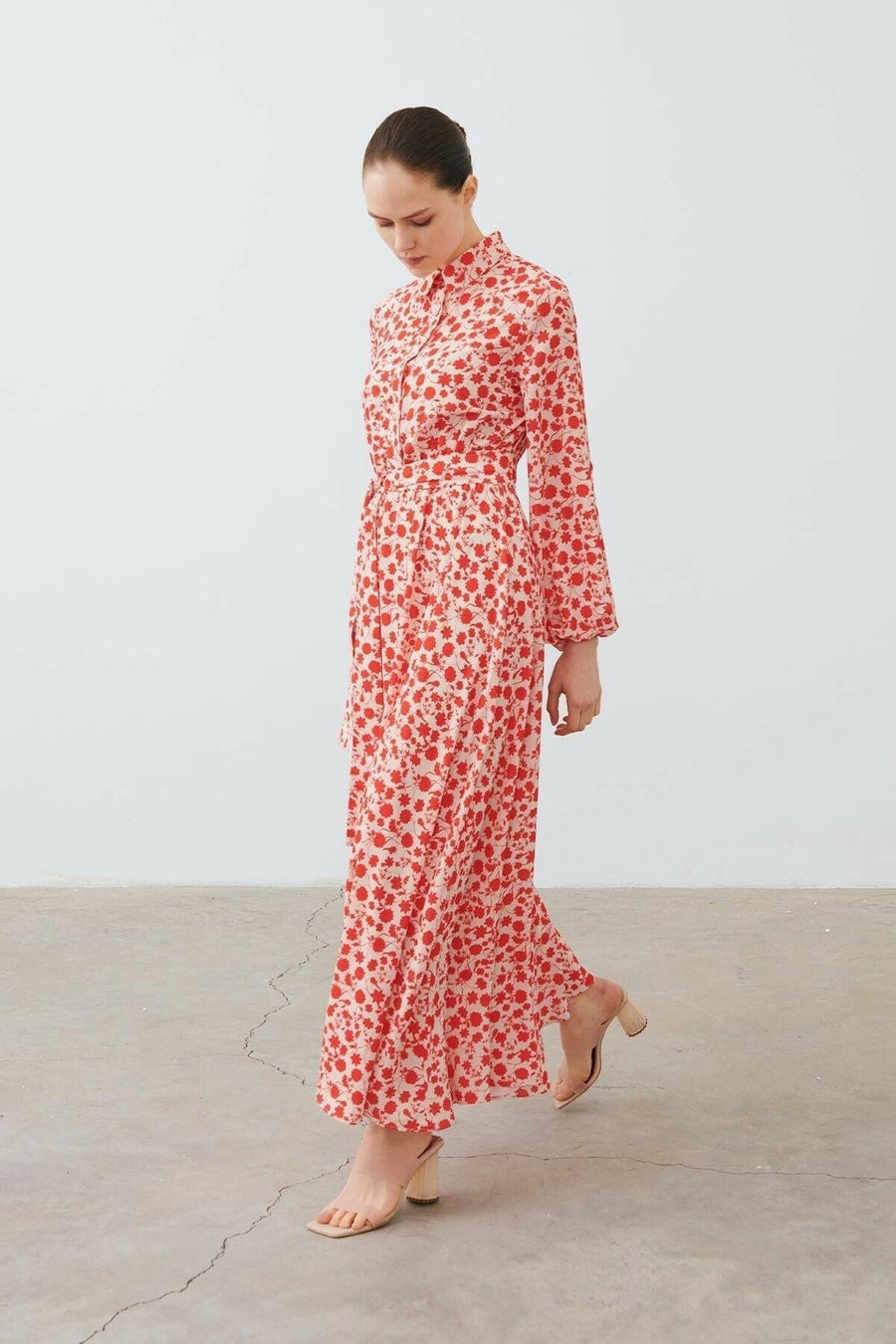 Peyton Long Sleeve Dress in Persimmon - Glamourous Grace