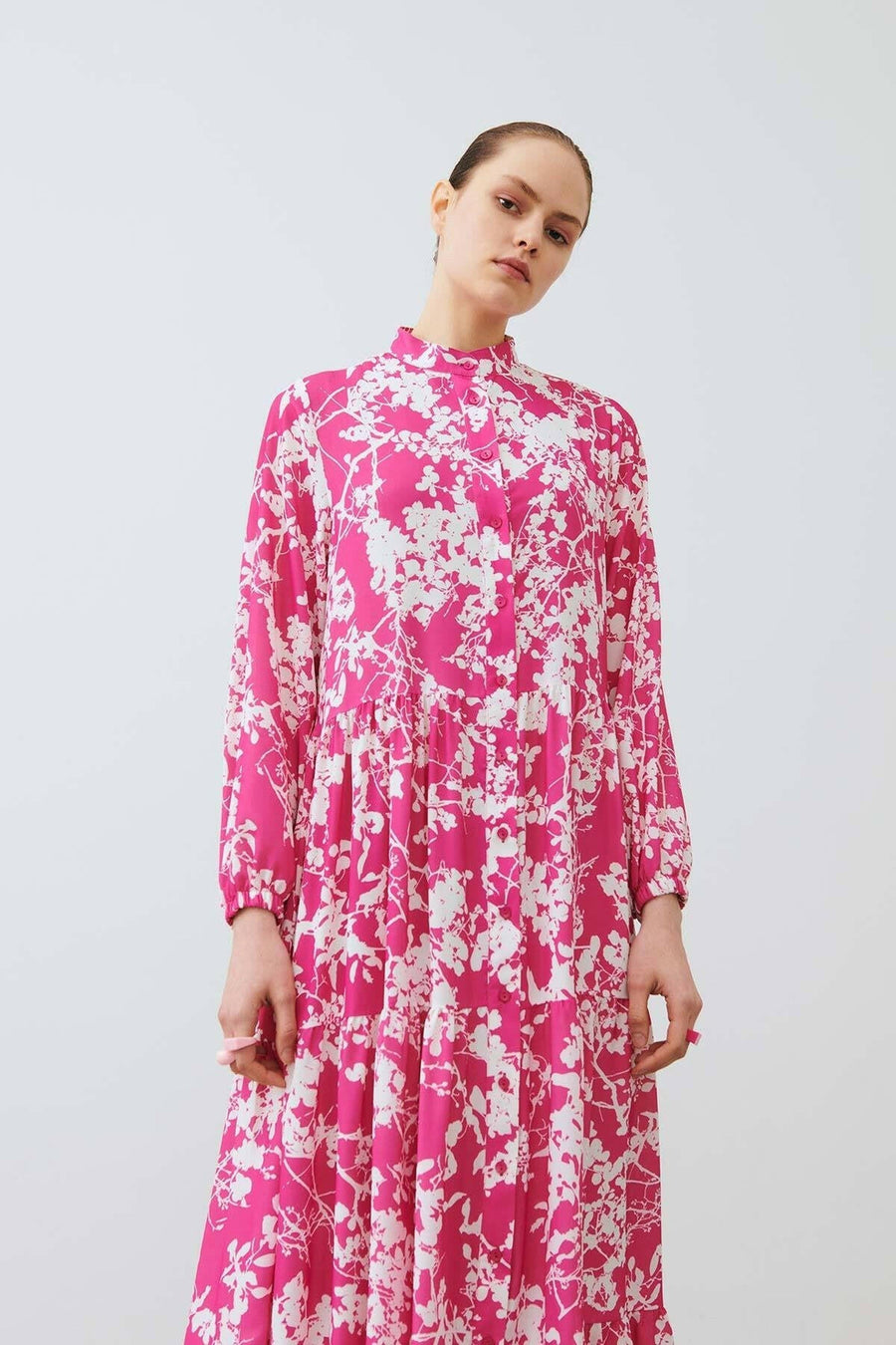 Polly Floral Maxi Dress In Light Pink - Glamourous Grace