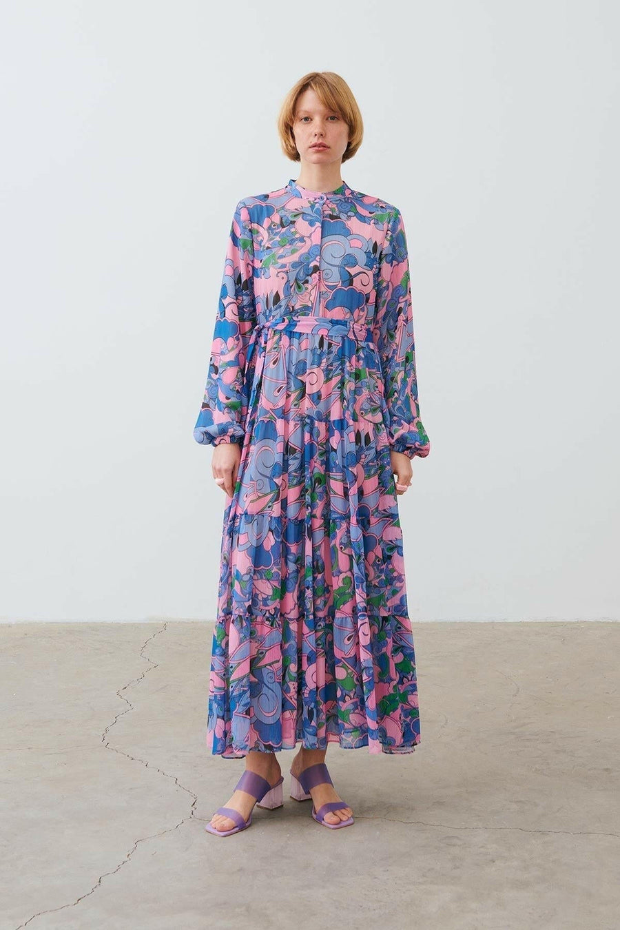 The Naomi - Long Sleeve Maxi Dress In Lavender - Glamourous Grace