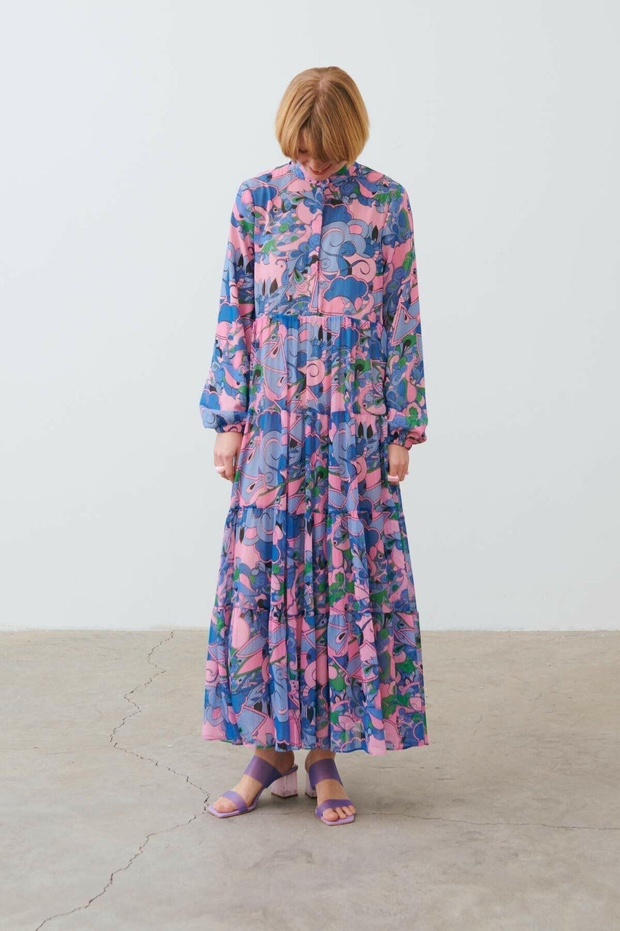 The Naomi - Long Sleeve Maxi Dress In Lavender - Glamourous Grace