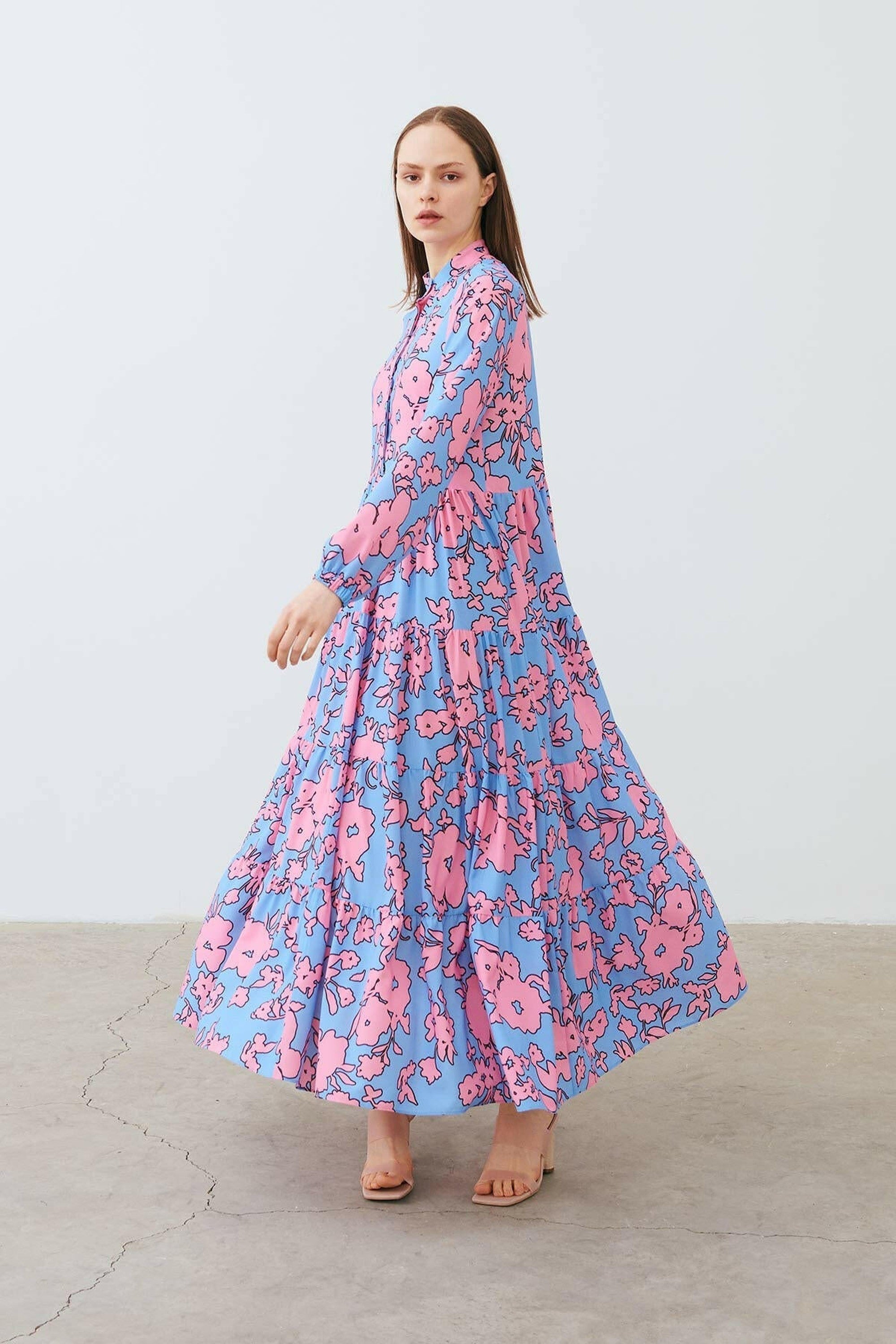 By Baano Riva Dress in lavender and seafoam, lightweight and elegant dress with flowing fabric and stylish design.