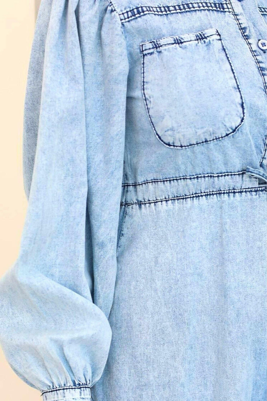 Midi Denim Dress in Light Wash - Glamourous Grace