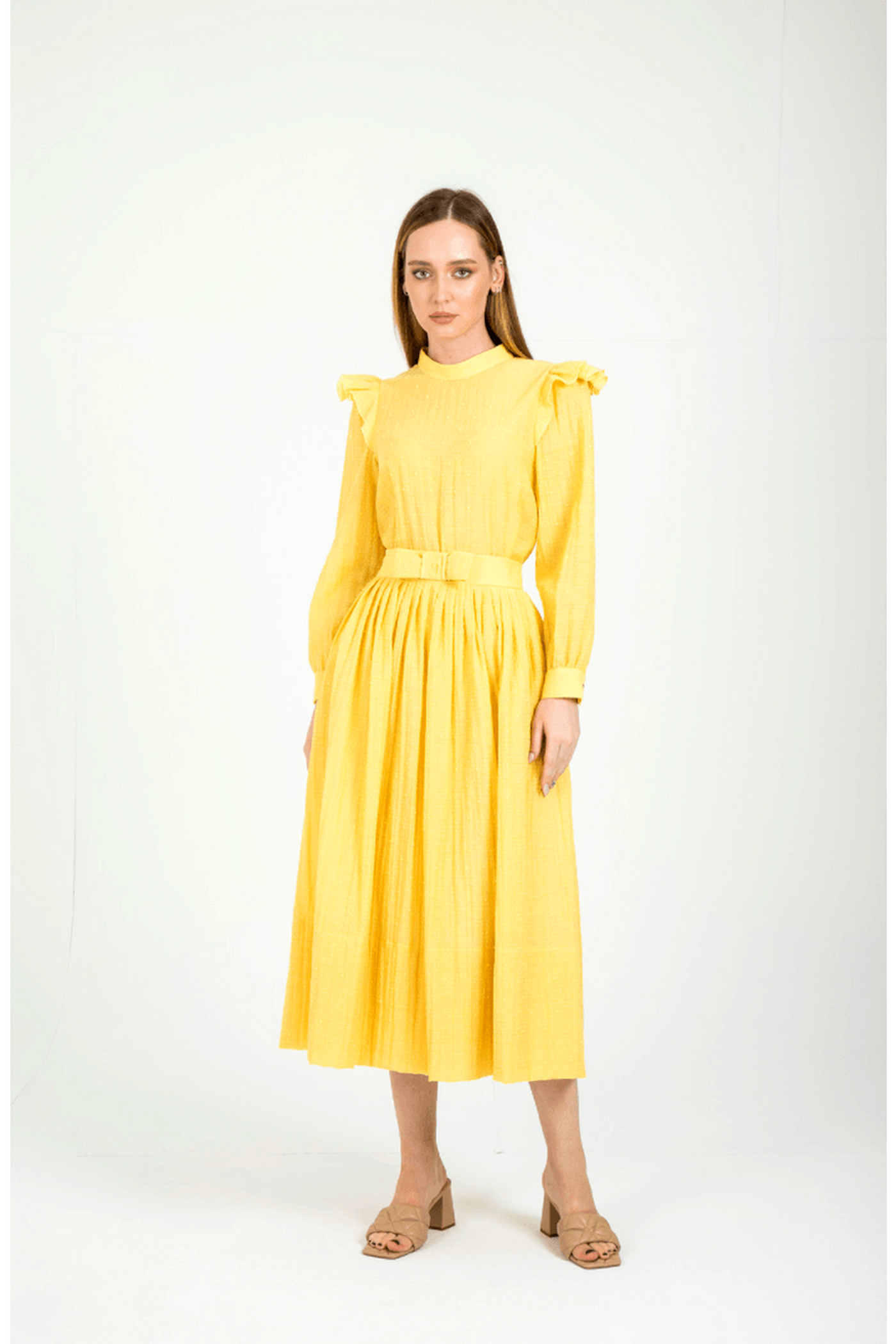 Ruya a Picnic Perfect Dress with Ruffles in Yellow - Glamourous Grace