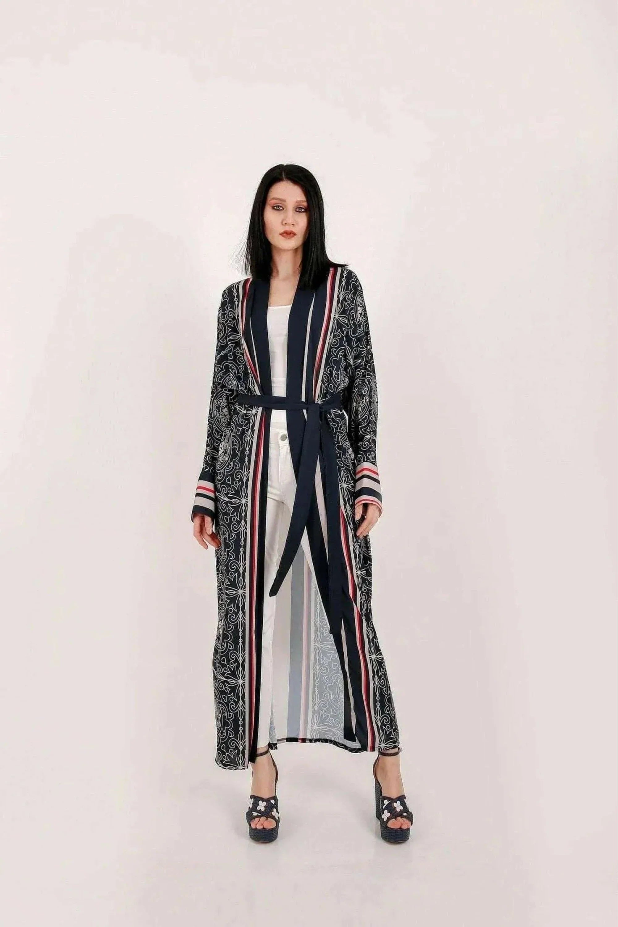 Jolie Japanese Inspires Open Front Kimono - Glamourous Grace