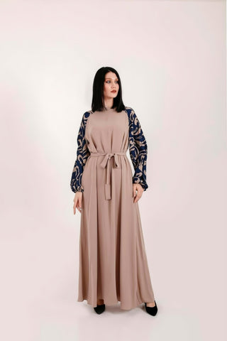 BY Baano Alissa modest maxi dress abaya with long sleeves, elegant full-length dress for modest fashion.