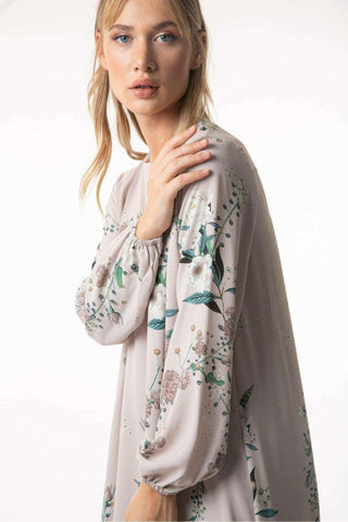 BY Baano Aryanna Maxi Modest Dress, full-length black maxi dress with long sleeves and elegant modest design.