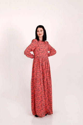 BY Baano Ellan Maxi Dress with long sleeves, elegant maxi dress featuring a flowing design and comfortable fit.