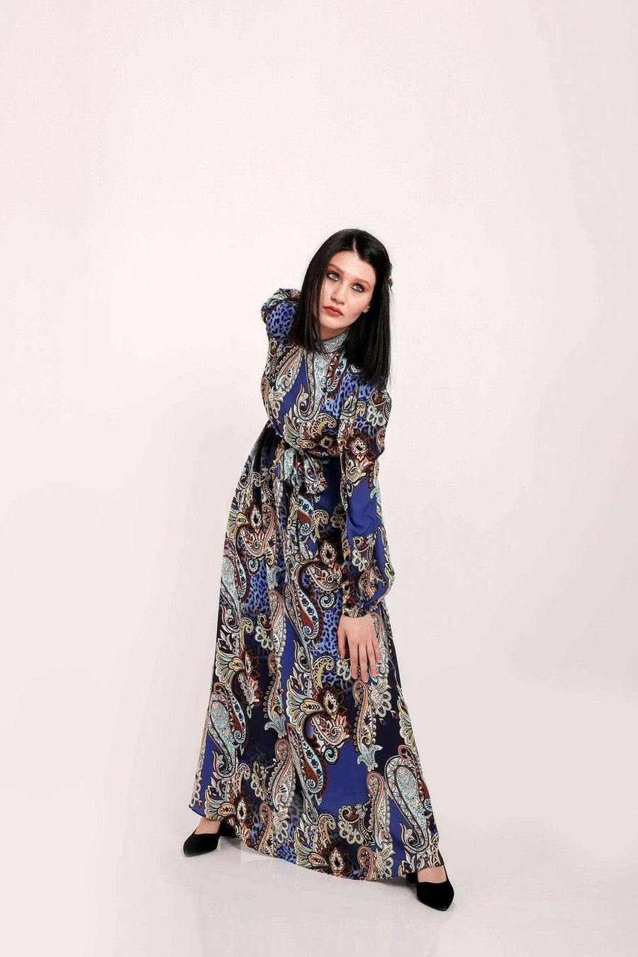 Hailey Long Sleeve self belted Maxi Dress - Glamourous Grace