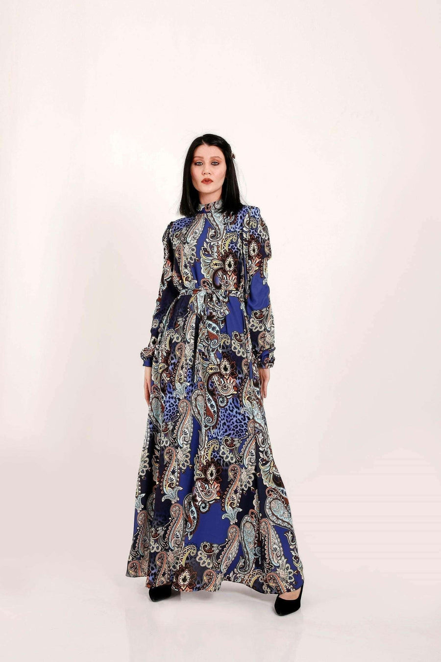 Hailey Long Sleeve self belted Maxi Dress - Glamourous Grace