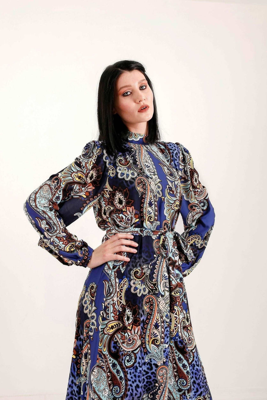 Hailey Long Sleeve self belted Maxi Dress - Glamourous Grace