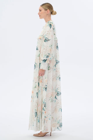 Off To France Timeless Floral Maxi Dress with Full length Sleeves - Glamourous Grace