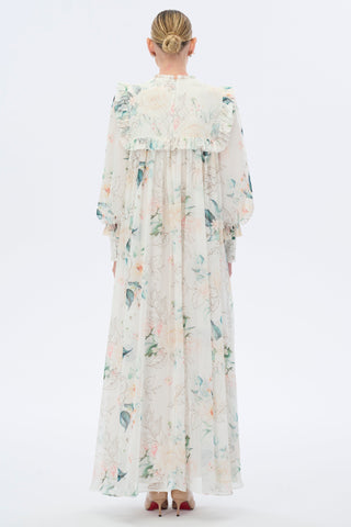 Off To France Timeless Floral Maxi Dress with Full length Sleeves - Glamourous Grace