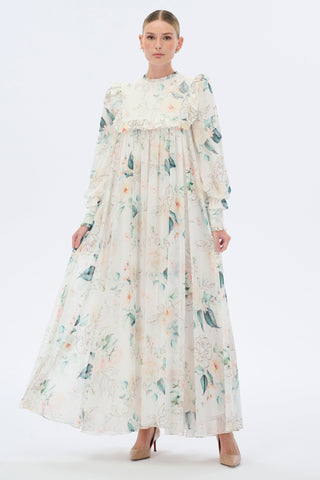 Off To France Timeless Floral Maxi Dress with Full length Sleeves - Glamourous Grace