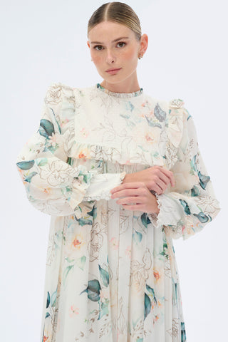 Off To France Timeless Floral Maxi Dress with Full length Sleeves - Glamourous Grace