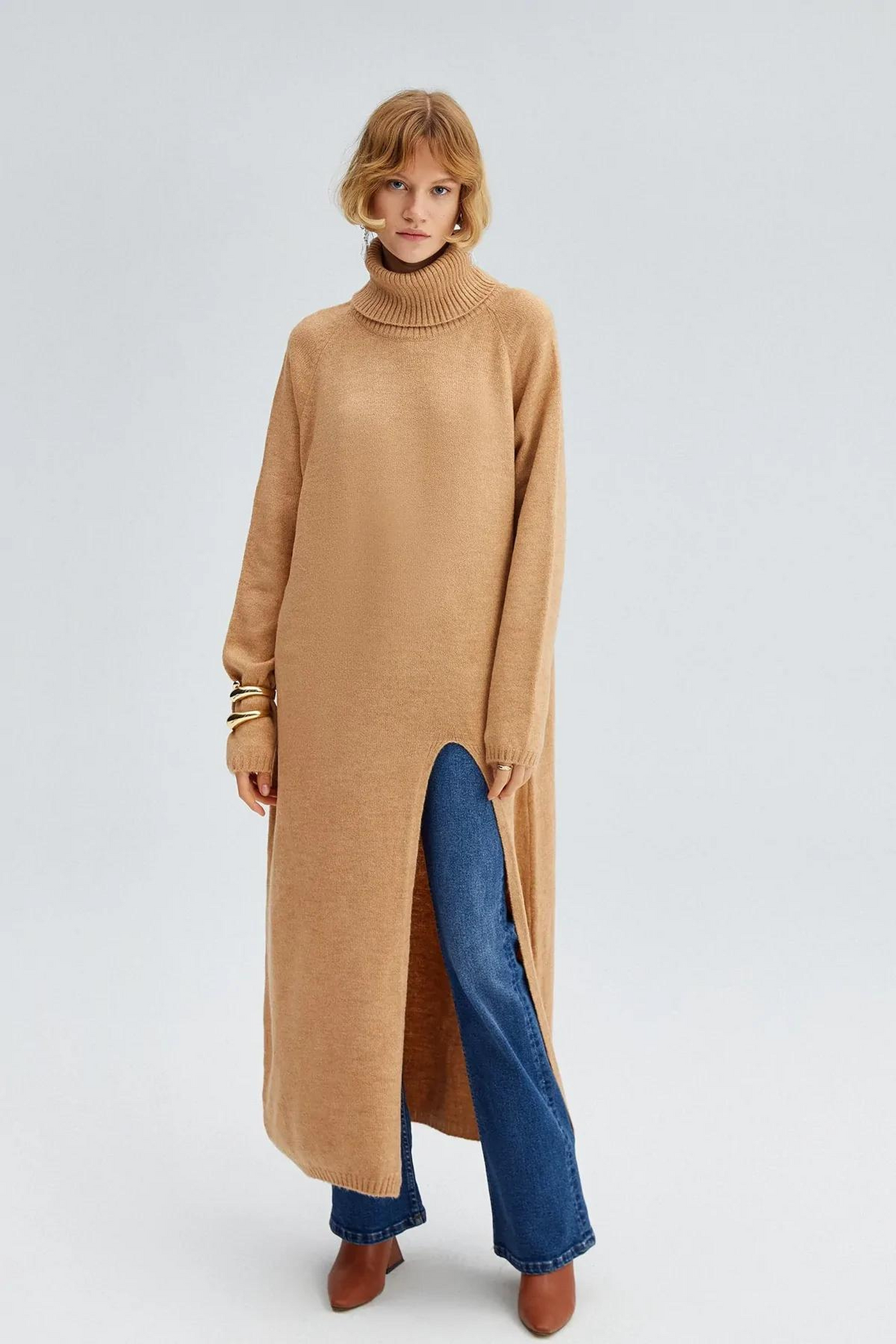Side Split Knit Tunic - Glamourous Grace