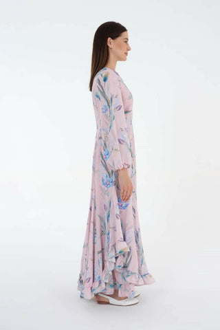 ByBaano Freya dress, a modest summer dress with a flowy design and elegant style, perfect for warm weather.