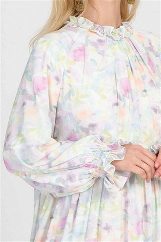 White modest dress for women by ByBaano, featuring elegant design and full-length coverage, perfect for everyday or special occasions.
