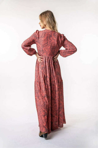 ByBaano Eva Long Maxi Dress with long sleeves, flowing fabric, and elegant design for a stylish, comfortable look.