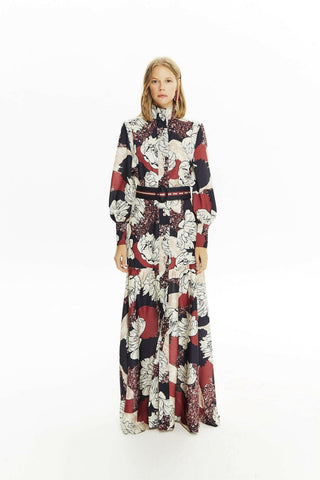 ByBaano Olivia Maxi Dress with long sleeves, flowing fabric and elegant design, perfect for stylish occasions.