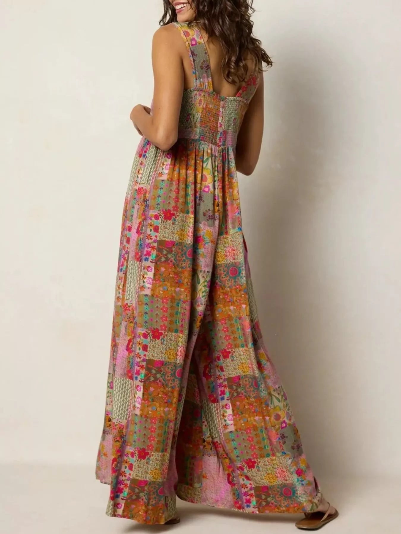 Plus Size Patchwork Wide-Leg Jumpsuit - Glamourous Grace