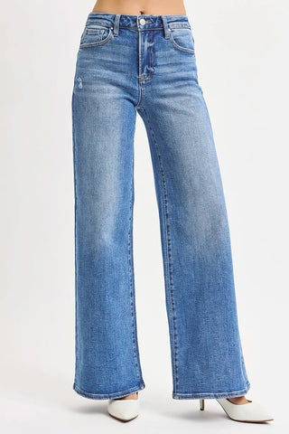 RISEN High Rise Wide Leg Jeans