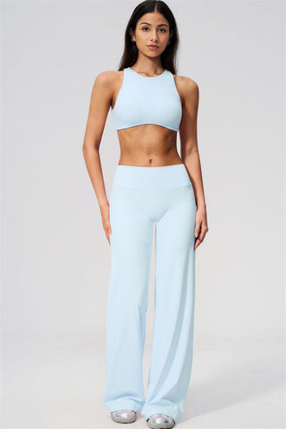 The Twirl Open Back Sports Bra Straight Leg Pants 2-Piece Set
