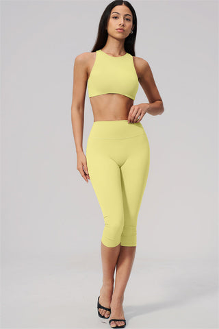 The Twirl Open Back Sports Bra Capri Leggings 2-Piece Set