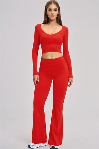 The Stride Long Sleeve T-shirt Flared Leggings 2-Piece Set