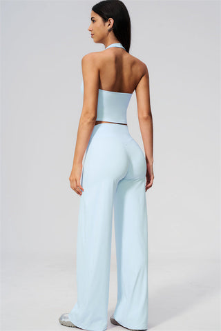The Twirl Wide Strap Halter Crop Top