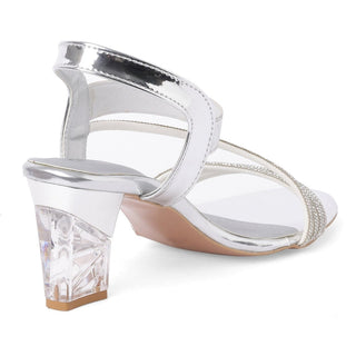 Lumina - Silver Block Heels