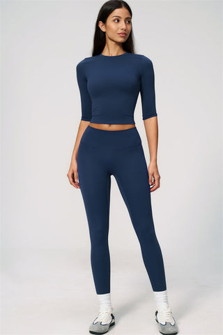 The Natalia Half-Sleeve Top Leggings 2-Piece Set