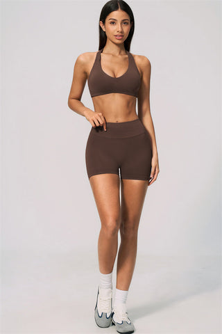 The Velvetine Halter Sports Bra Shorts 2-Piece Set