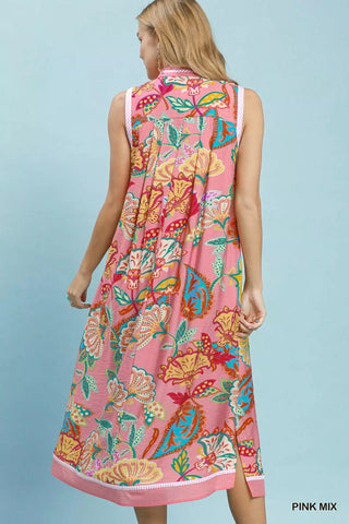 Umgee Paisley Floral Sleeveless Midi Dress - Glamourous Grace