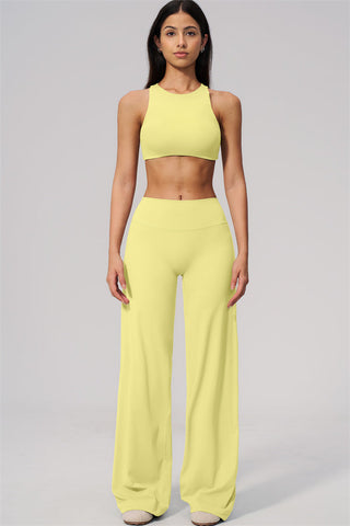 The Twirl Open Back Sports Bra Straight Leg Pants 2-Piece Set