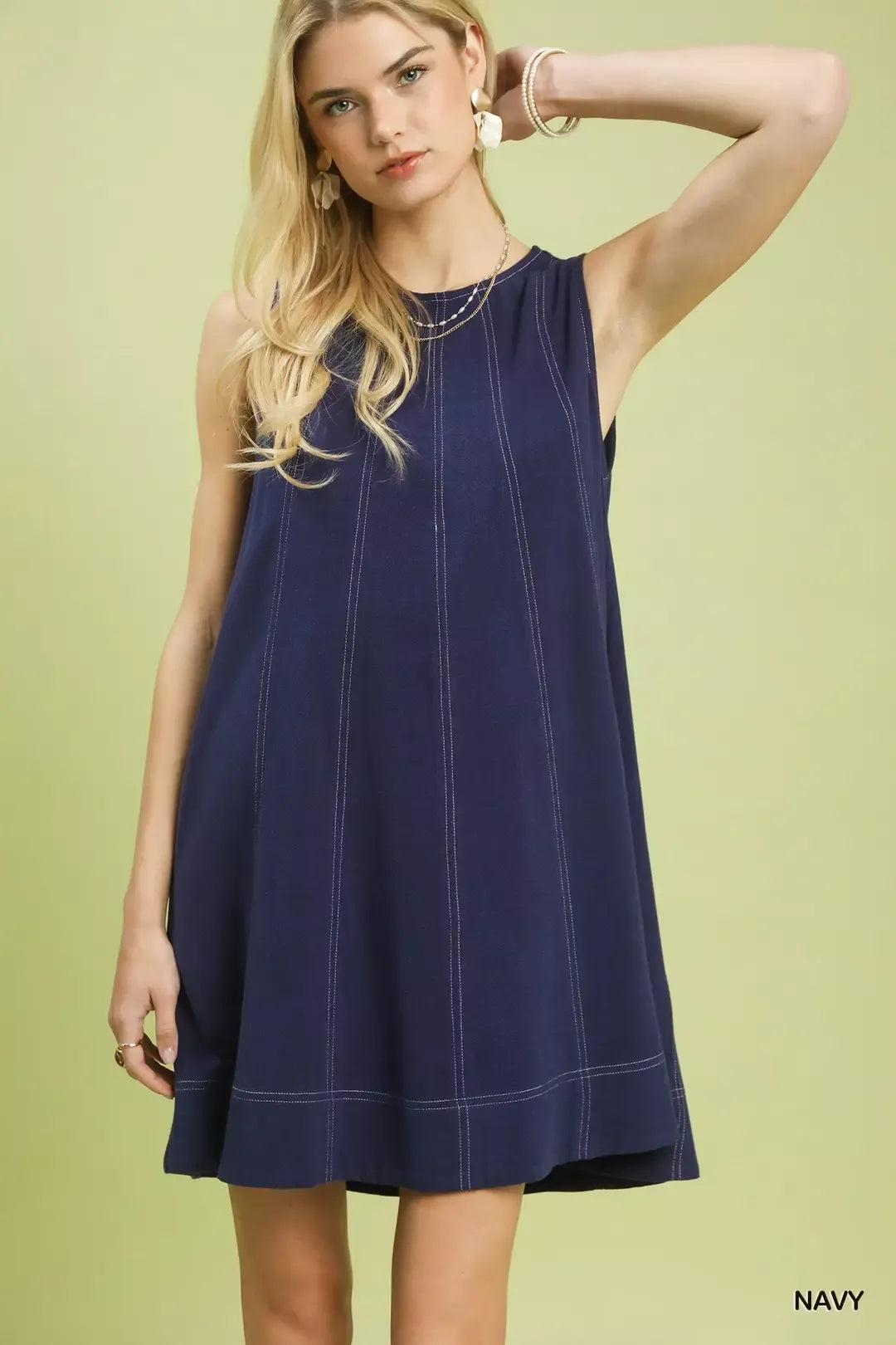 Umgee Linen Sleeveless Swing Dress - Glamourous Grace