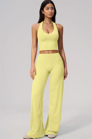The Twirl Wide Strap Halter Crop Top