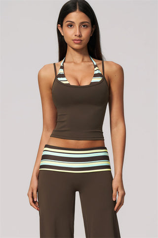 The Enliven Halter Tank Top Straight Leg Pants 2-Piece Set