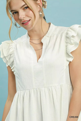 Umgee Ruffle Sleeve Babydoll Dress - Glamourous Grace