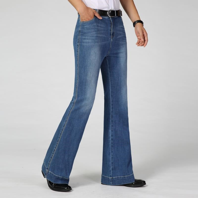 Men's Mid-Rise Denim Flared Pants