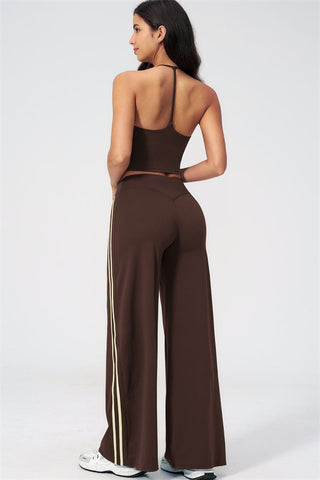 The Evoke Crop Top Straight Leg Pants 2-Piece Set