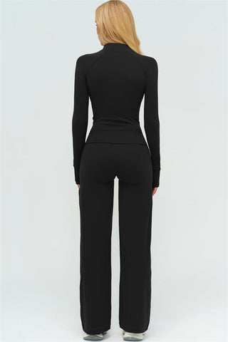 The Twirl Zip Jacket Sports Bra New Straight Leg Pants 3-Piece Set