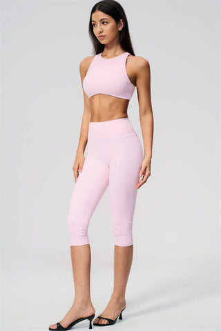 The Twirl Open Back Sports Bra Capri Leggings 2-Piece Set