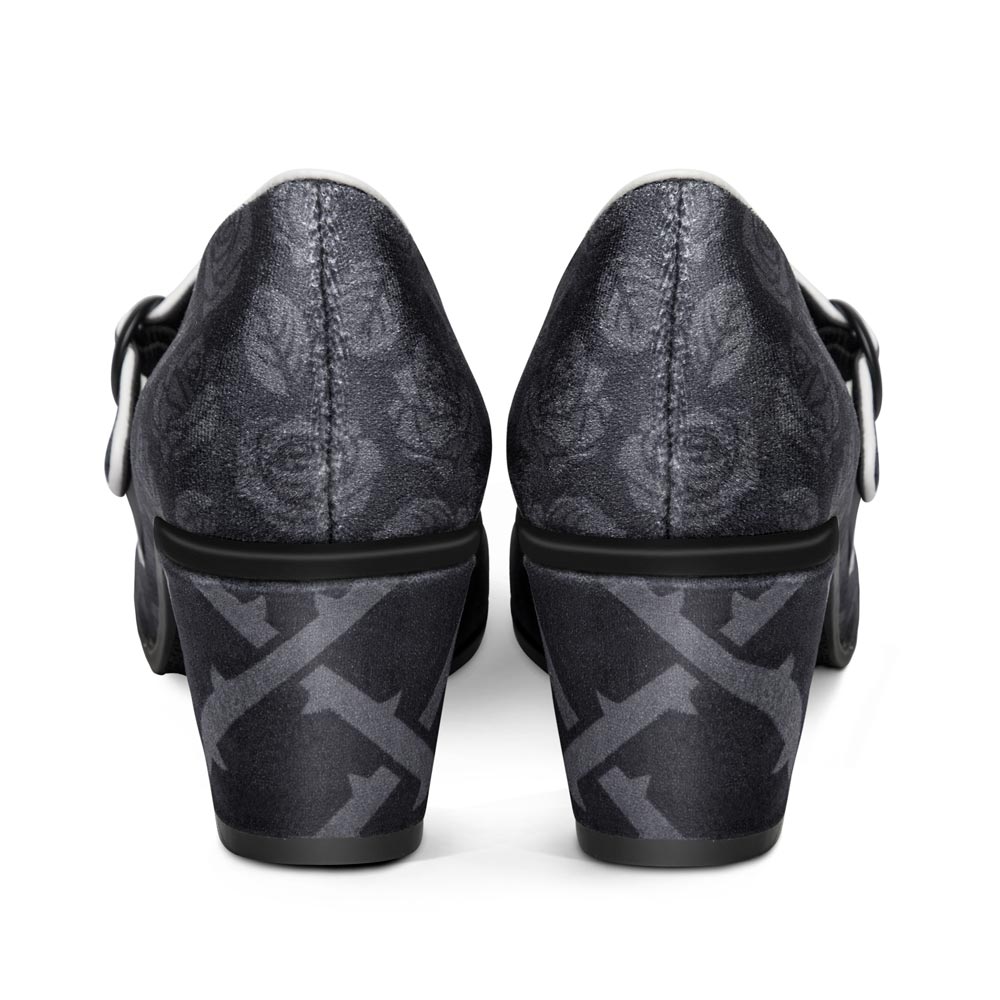 Black Tudor Women's Mary Jane Mid Heels - Glamourous Grace
